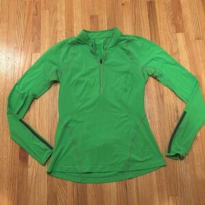 lululemon athletica Women's Bright Green Long Sleeve Half-Zip Top